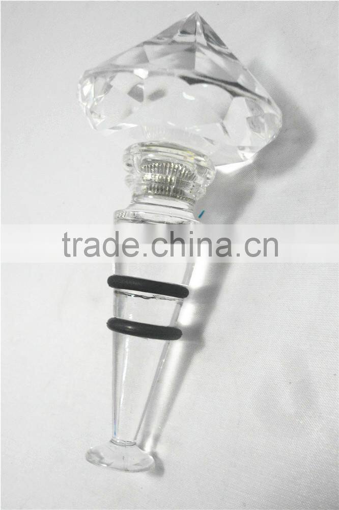 LED plastic clear crystal manufacture diamond wine bottle stopper