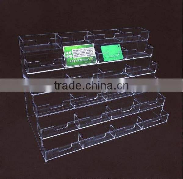 high quality acrylic name card holder with two holders acrylic rack card holder
