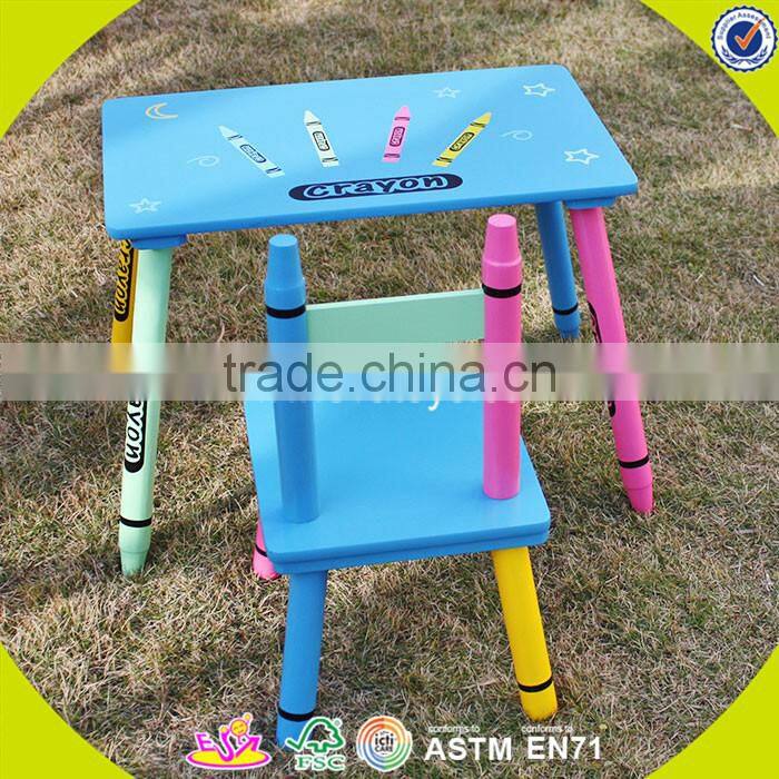 Wholesale cute style baby wooden table and chairs household top quality wooden table and chairs set W08G092