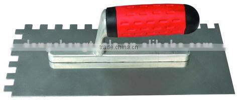 High quality carbon steel notched trowel with plastic handle