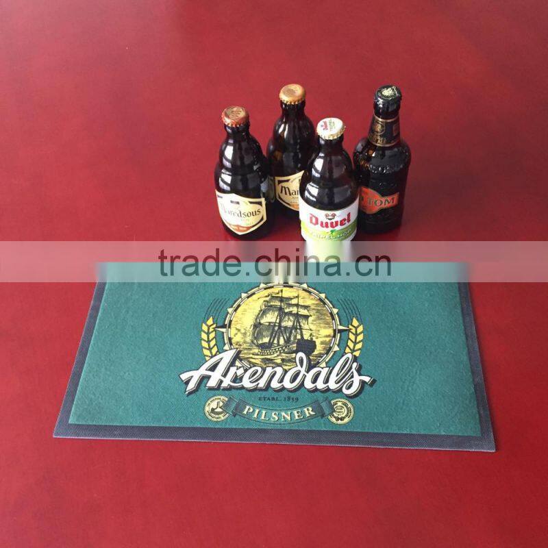 logo printed non woven fabric rubber beer runner bar mat