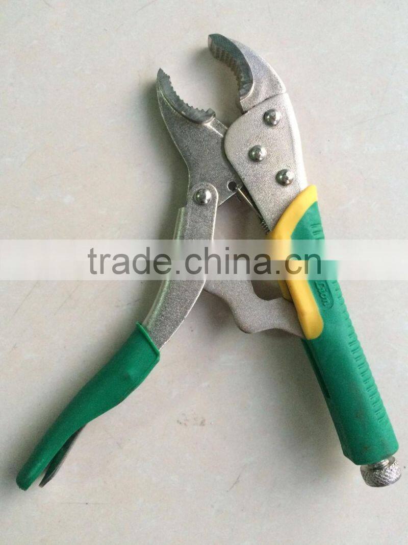 BERRYLION 10'' soft rubber grip round jaw pliers, drop forged carbon steel locking plier