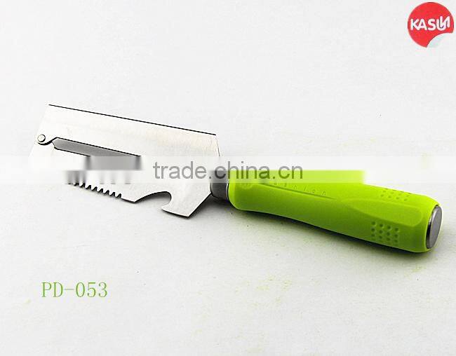 PD-056 4 in1multi function peeler with fish scale scraper and opener kitchen knife with safe protector