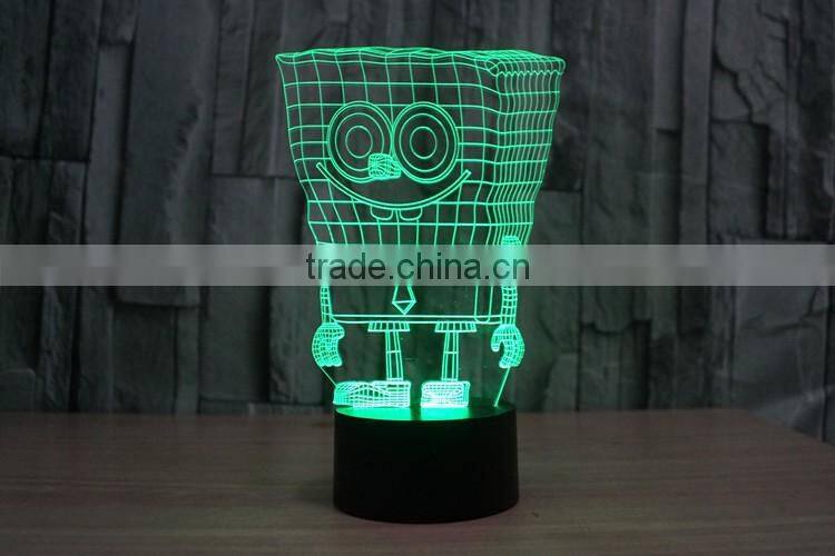2016 lovely fashionable popular colorful acrylic 3D usb led night light for Christmas gift