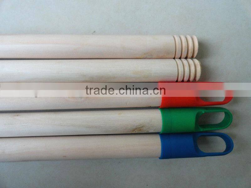 pvc coated wooden broom handle with big plastic hook