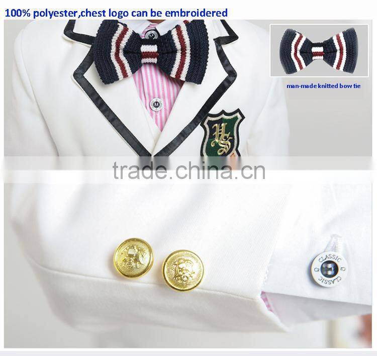 Formal Polyester Boys Kids White Dress Suit