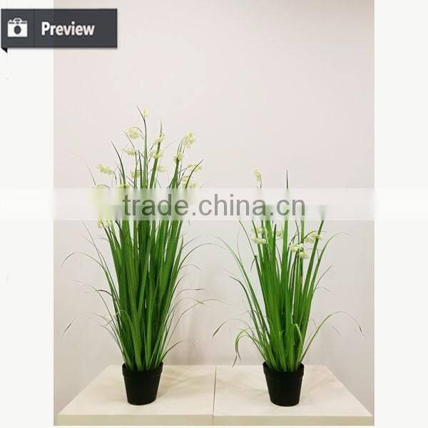92 / 125 / 150 cm Artificial Grass Synthetic Potted Onion Grass with Jingle Flowers Fake Grass Pots Plant
