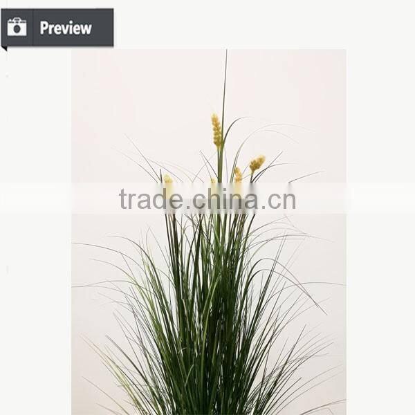 Artificial Grass Synthetic Onion Grass with Cattails Spray Fake Grass in Pot