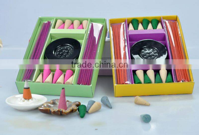 2015 new design cone incense manufacturer/india cone incense/scented incense gift set/color incense sticks