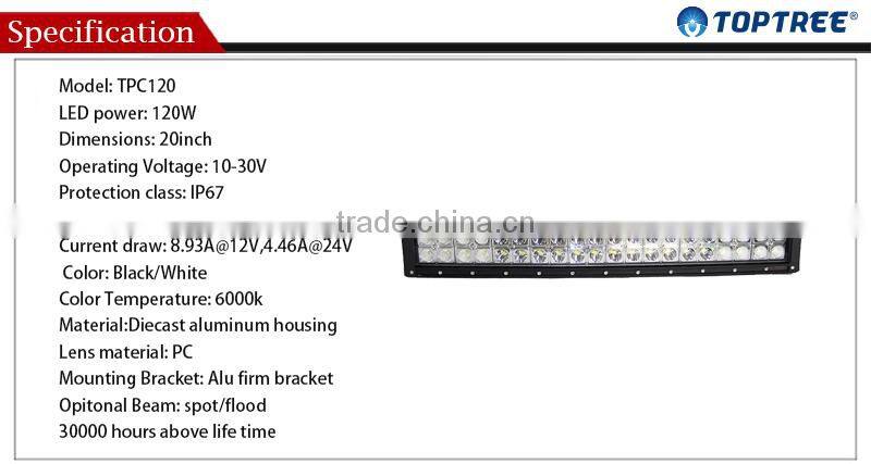Toptree curved 20 inch LED light bar