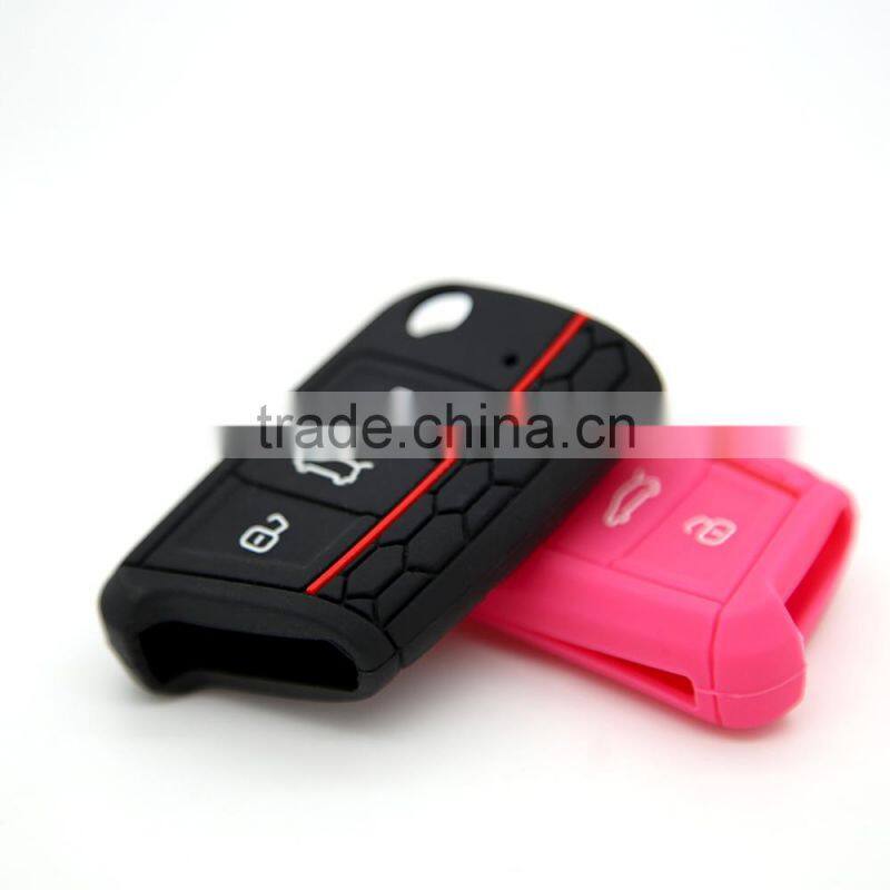 Best price custom car key shell silicone car key cover for VW golf 7