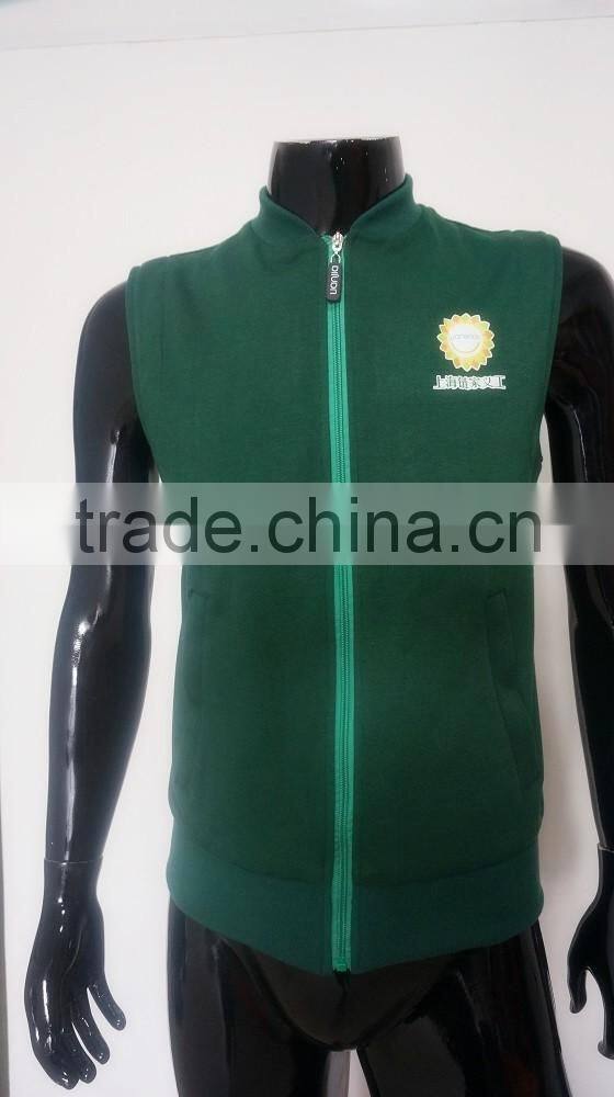 New design slim fit vest with collar YKK zipper