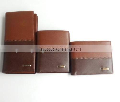 Genuine cow leather wallet gift set J30003a