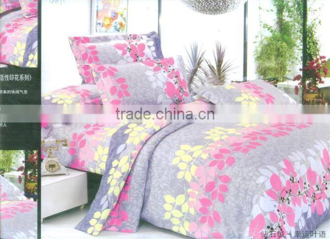 100%polyester digital printed sun flower design diamond velvet bedding set