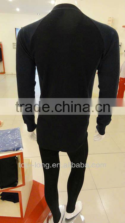 100% merino wool thermal underwear of man body sculpting set