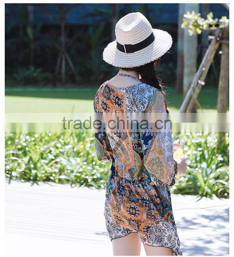 Three pieces bikini sets bohemia school girls beach wear