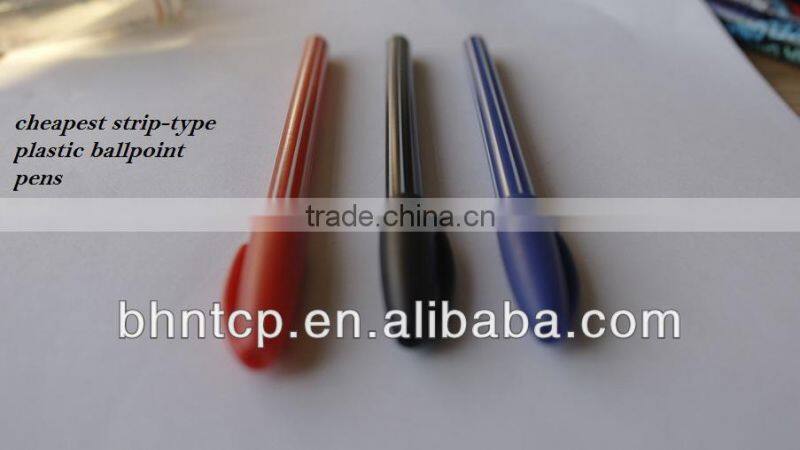 BHNPP4484 Ballpoint Pens Promotional Gift Plastic Stripe Ballpint Pen For sale