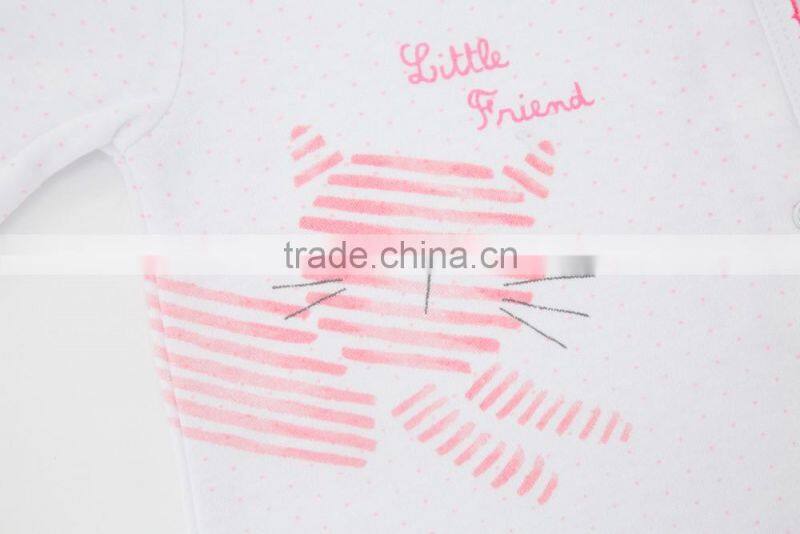 2017 New Fashion Girl Clothes 100% Cotton Animal Design Newborn Baby Rompers For Winter
