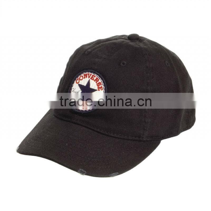 100% cotton 6 panel custom patch embroidery baseball cap