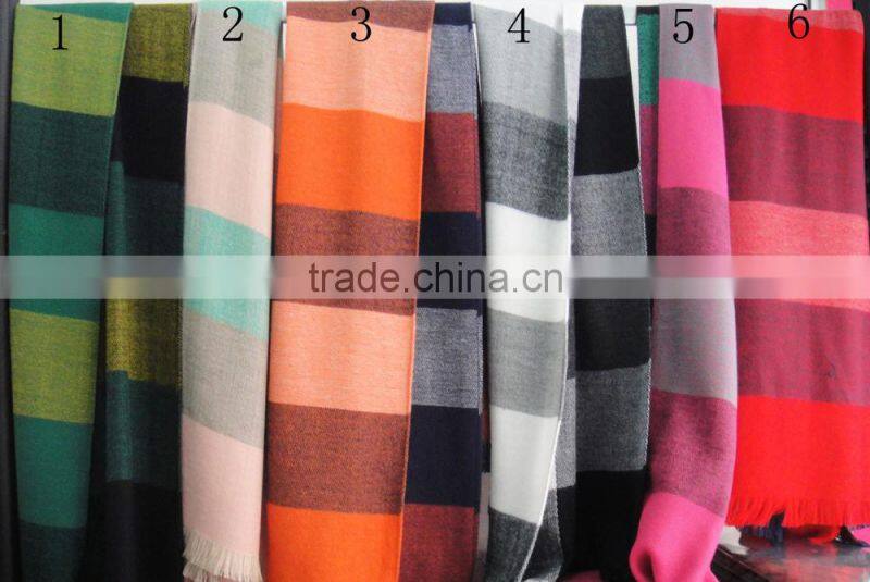 Designer plaid acrylic knitted winter shawl