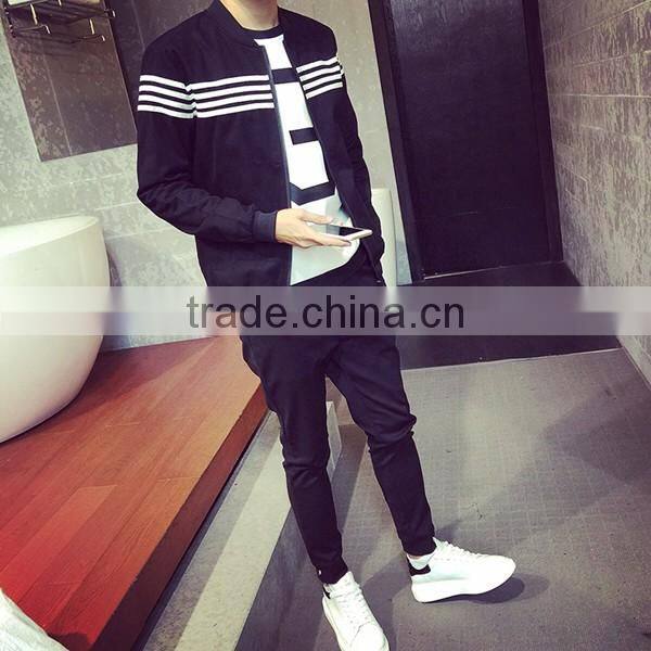 cheap stripes zipper jacket coat man