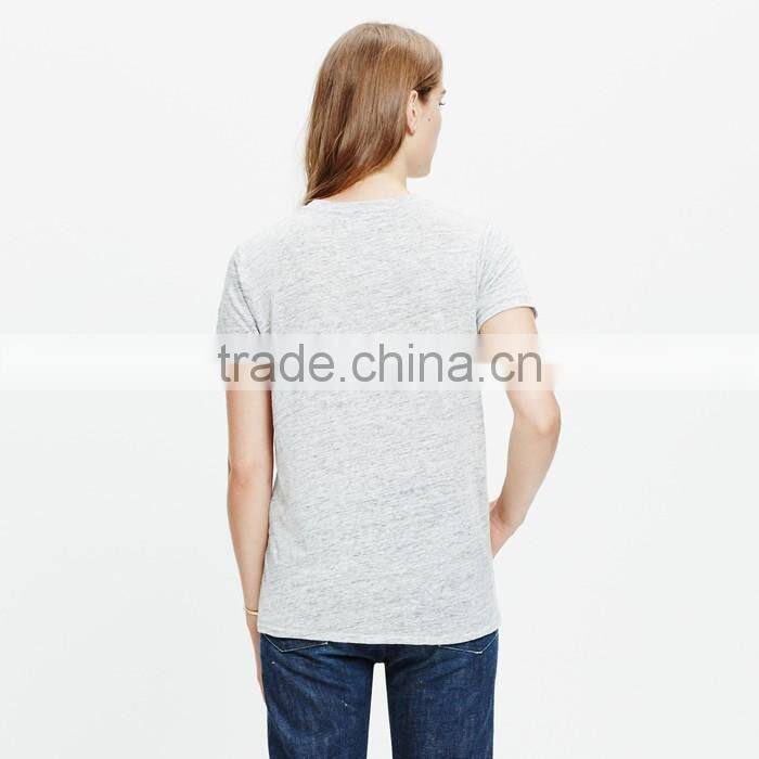Modern ladies t-shirt print design linen amsterdam tee