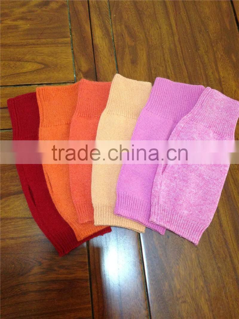 Factory direct wholesale winter women cashmere flat kintting pattern fingerless knit gloves