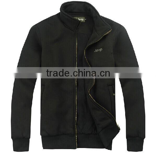 OEM Wholesale Knitting Inside Brushed Fleece 100% Cotton /Polyester /CVC /TC Stand Collar Jacket For Women Men