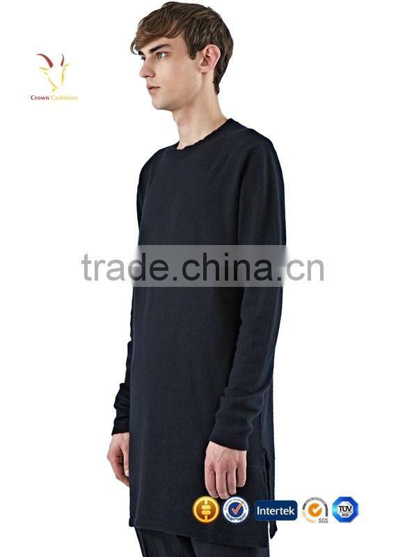 Men Knitted Cashmere Jumper Sweaters Black Cashmere Wool Pullover