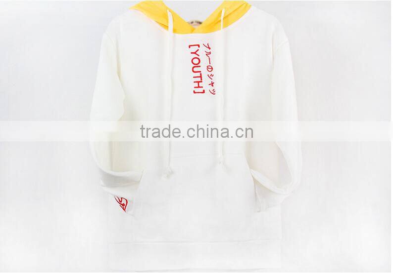 Custom Women 100%Cotton Print Blank Contrast Color Hoodies Sweatshirts Women