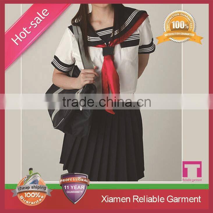 Custom top quality blank cheap school girls sex uniform by clothing manufacturer