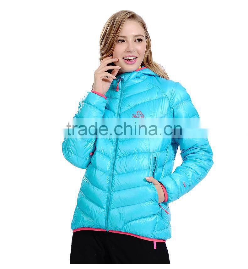 New style women winter ultra ligh down jacket with hood