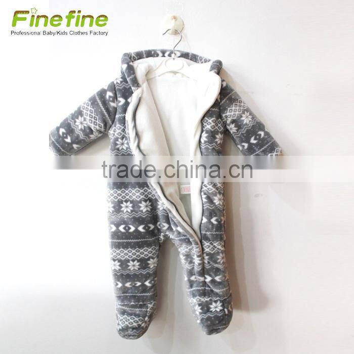 Long-Sleeved Cotton One Piece Winter Design Smocked Baby Romper