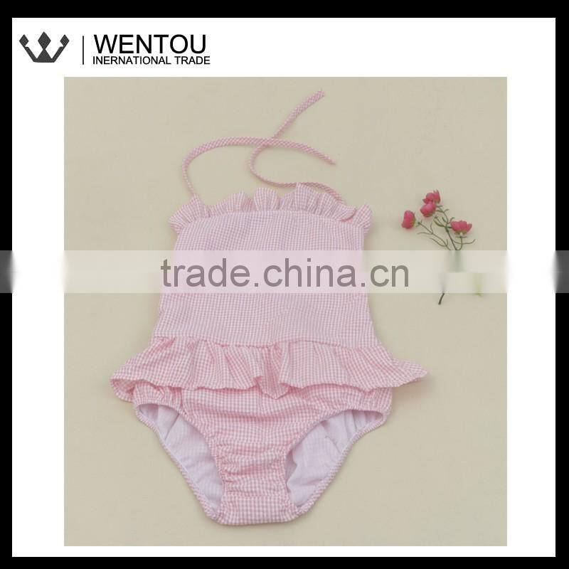 Monogrammed Girls Seersucker Blank Swimsuit