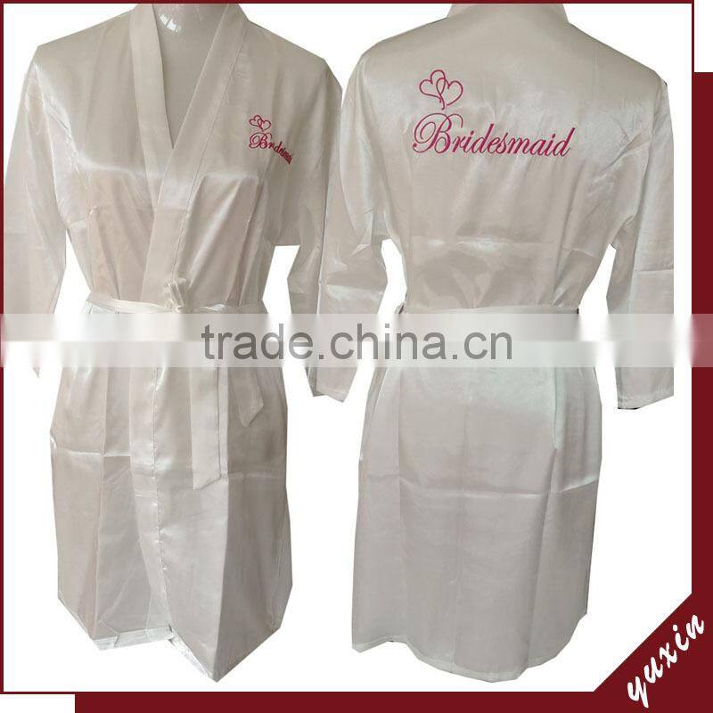 wholesales chinese silk short keen length floral bride robe 0609057