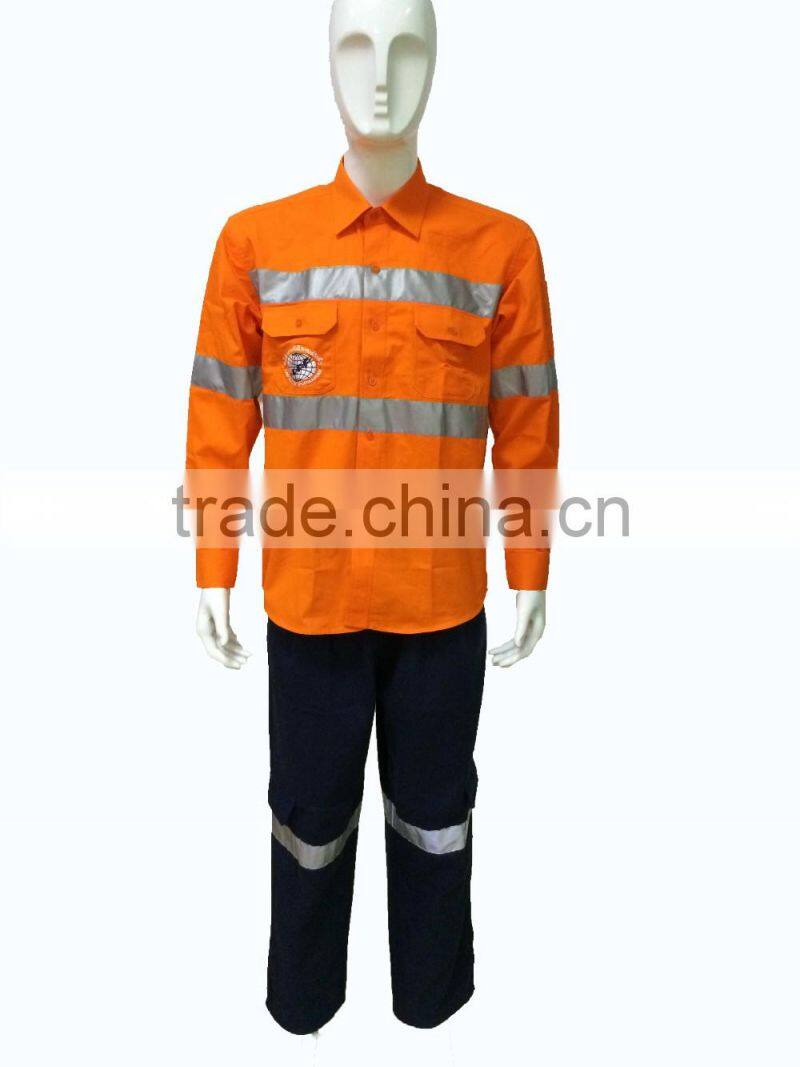 wholesale reflective safety orange coverall for men