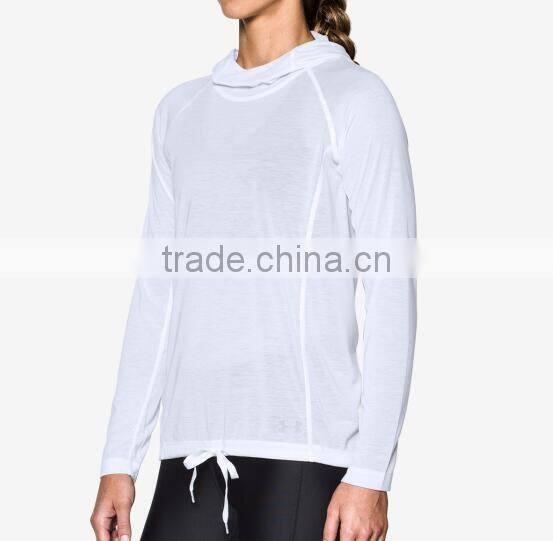 Custom raglan sleeves with hood polyester pullover women sweatshirt