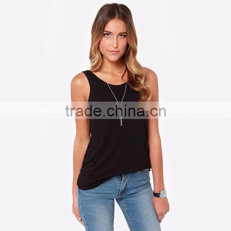 Cotton Crop Top Tank Top2014 new arrive women different size for choice & short front long back printed