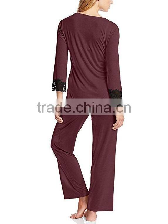 2017 fashion Women's Family cotton Pajama Set sexy China pyjamas sleepwear wholesale custom ladies elegant nightwear sets