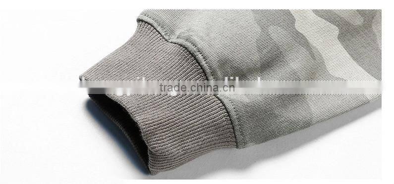 cotton/spandex kint camouflage full printing raglan sleeve military sweater/pullover with overlocking