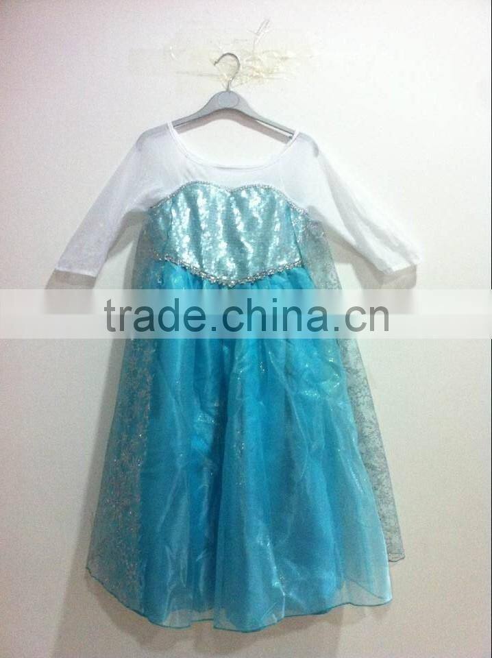 Europe palace queen dress frozen elsa princess dancing dress for girls