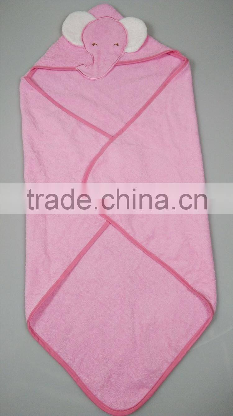 elephant hooded baby towel cotton terry hooded bath towel blue&pink