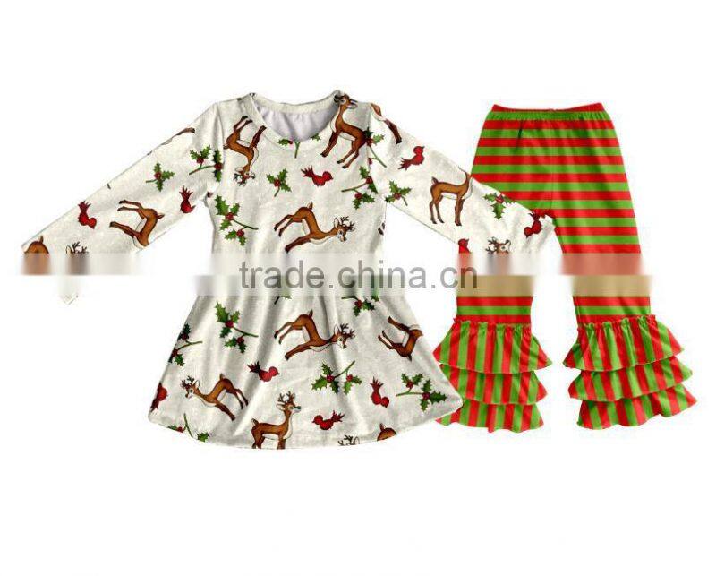 Boya Hot Sale Boutique Remake Design Kids Deer Dress Custom Party Girl Wear Dresses