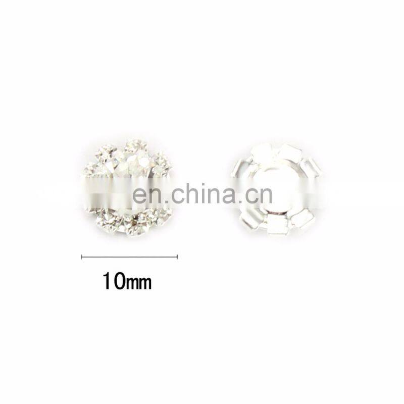 Alloy Rhinestone Button Clear Crystal for Accessories Silver Plating