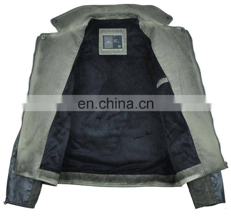 2015 Latest Fashion Men Motorbike Leather Jacket