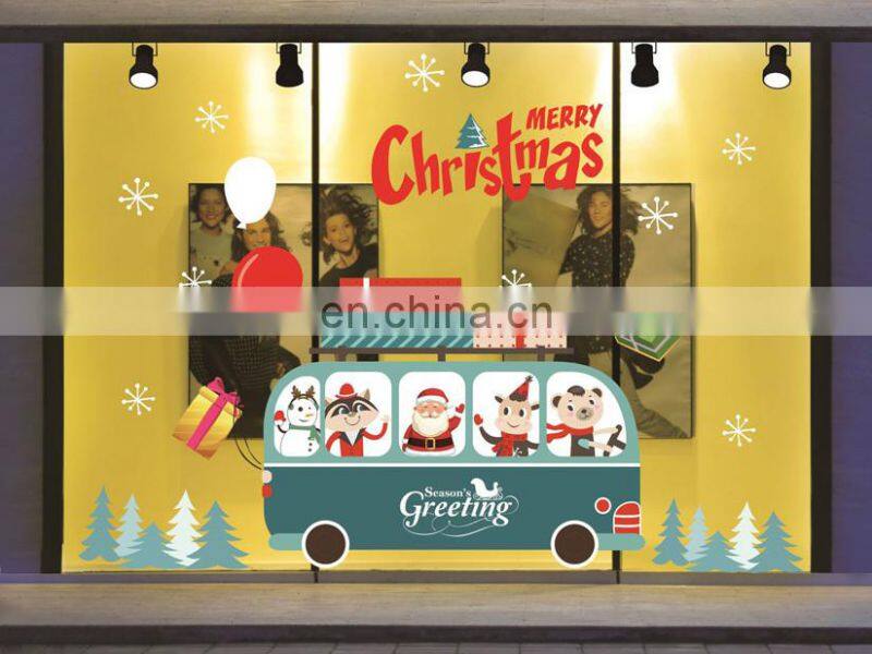 2017 new Christmas decotation wall sticker ,Christmas shop window sticker, christmas glass window stick