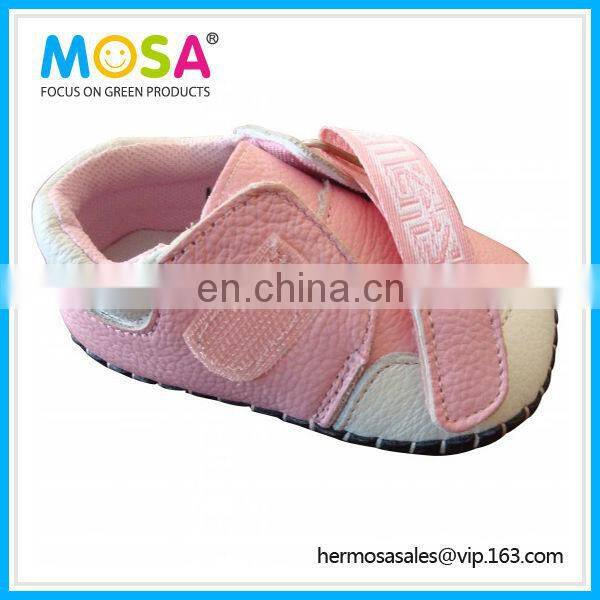Pink White Genuine Leather Sport Girl Shoes Anti-Slip Fashion Design