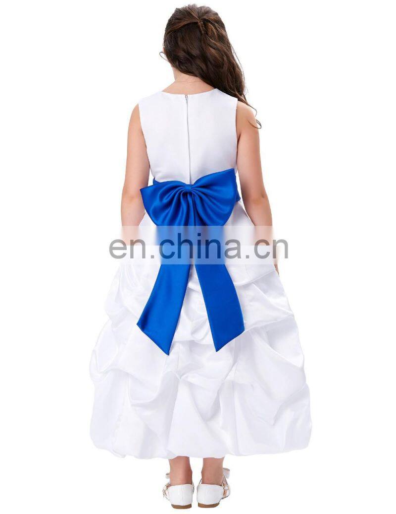 Grace Karin Flower Bow-Knot Decorated Princess Bridesmaid Wedding Pageant Flower Girl Dress Party Girls Dress CL010430-3