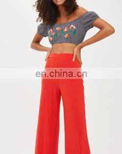 2017 Fashion Women Stripe Roll Back Crop Tops Wholesale