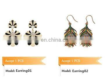 Custom high quality gold pleated simple design j shaped earrings For sale